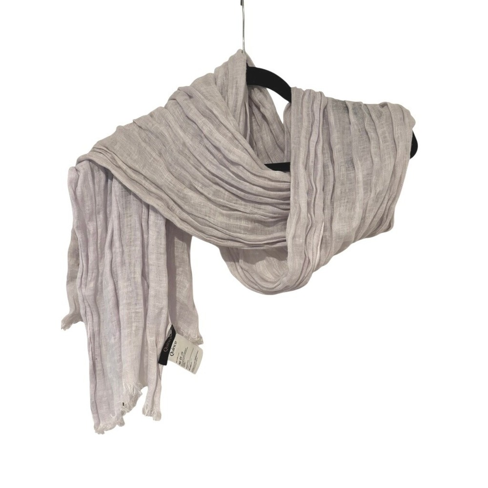 Quince light lavender linen scarf distressed hem NEW W/ TAG